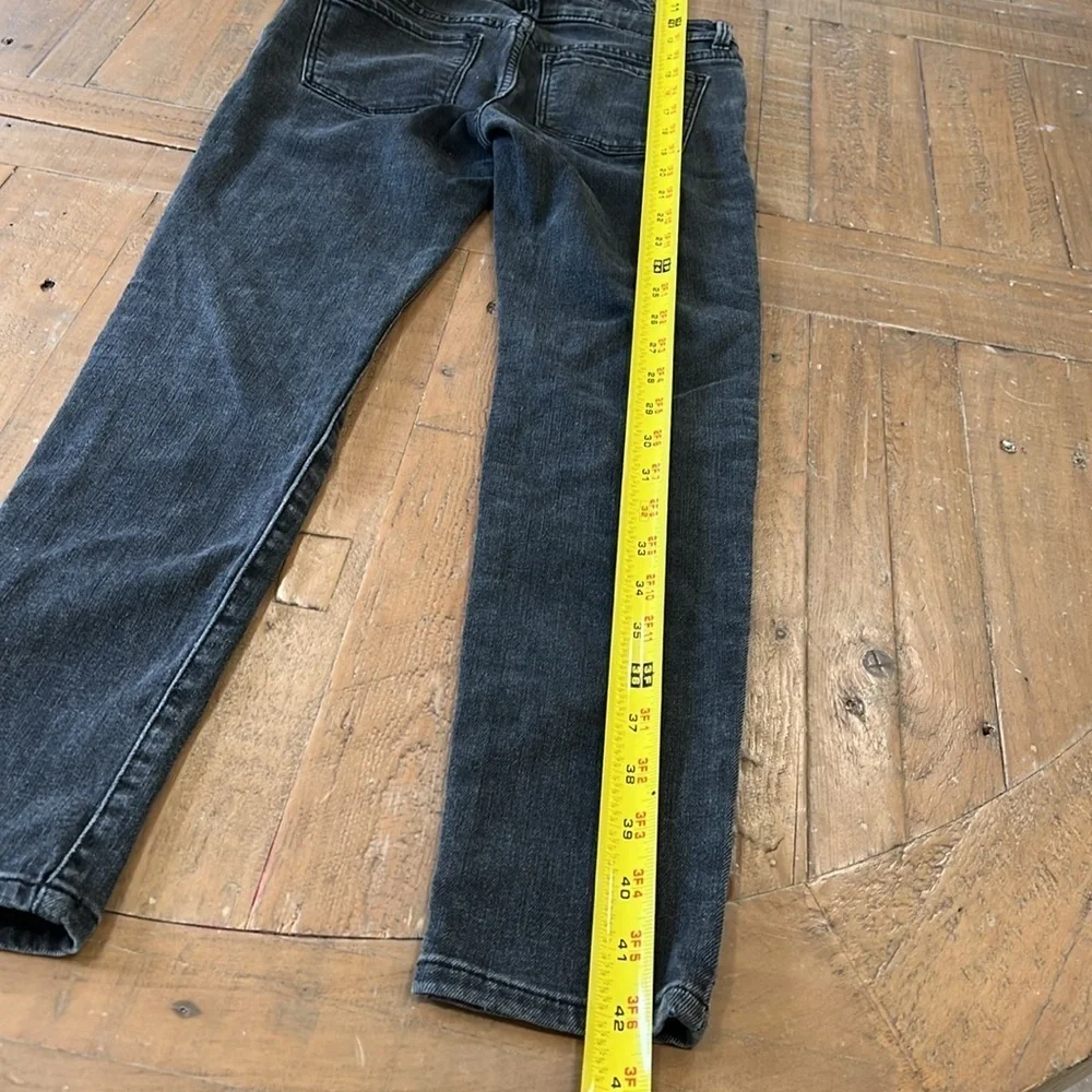 Gap kids black denim button front skinny overalls jeans size medium